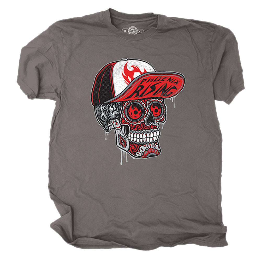 Phoenix Rising Duck Company Skater Skull T-Shirt - Gray