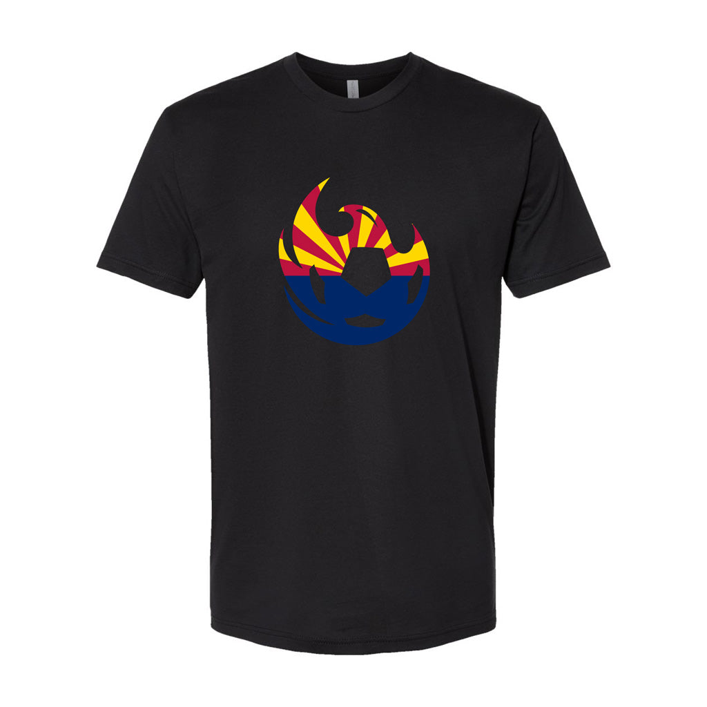 Phoenix Rising Select Fireball Flag Filled T-Shirt - Black