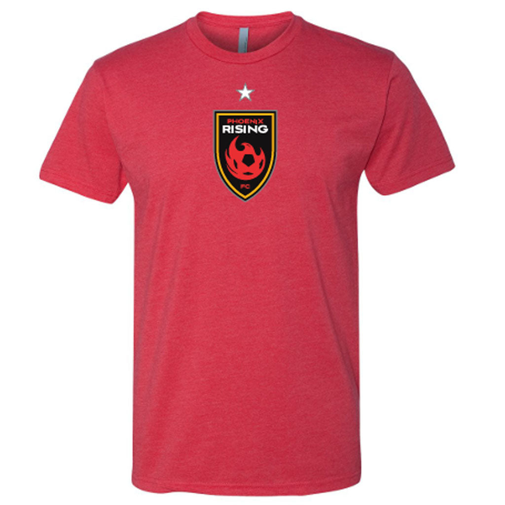Phoenix Rising Youth Team Color Shield White Star T-Shirt - Red