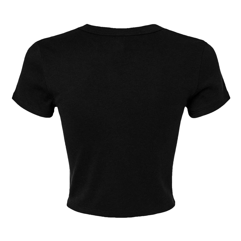 Phoenix Rising Women&#39;s Rhinestone Crop Top Baby T-Shirt - Black