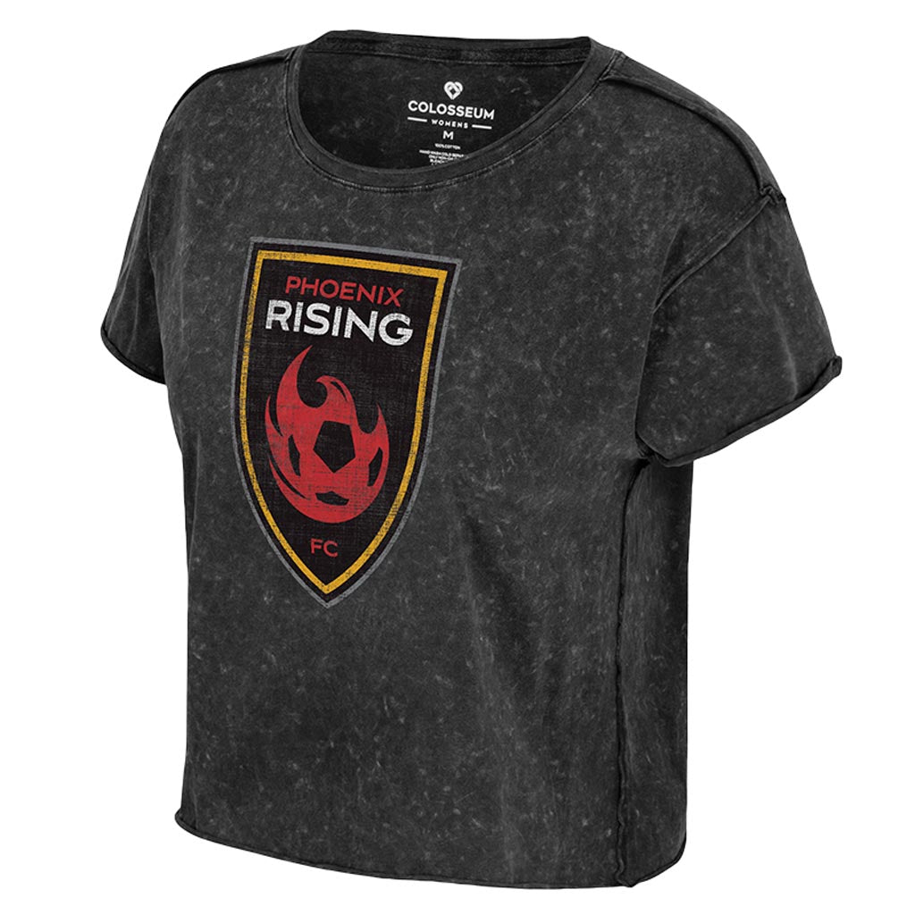 Phoenix Rising Women&#39;s Colosseum Playing the Field Crop T-Shirt - Charcoal