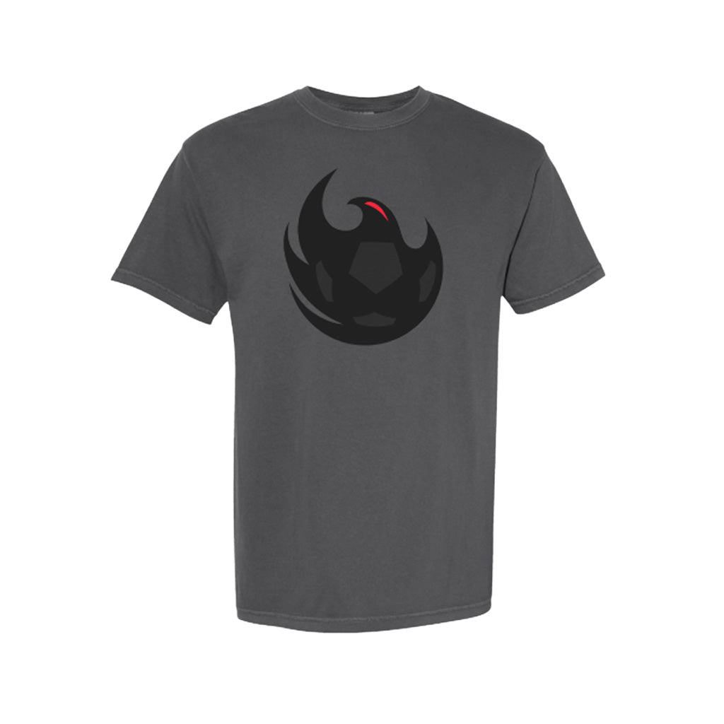 Phoenix Rising Red Eye Fireball T-Shirt - Gray