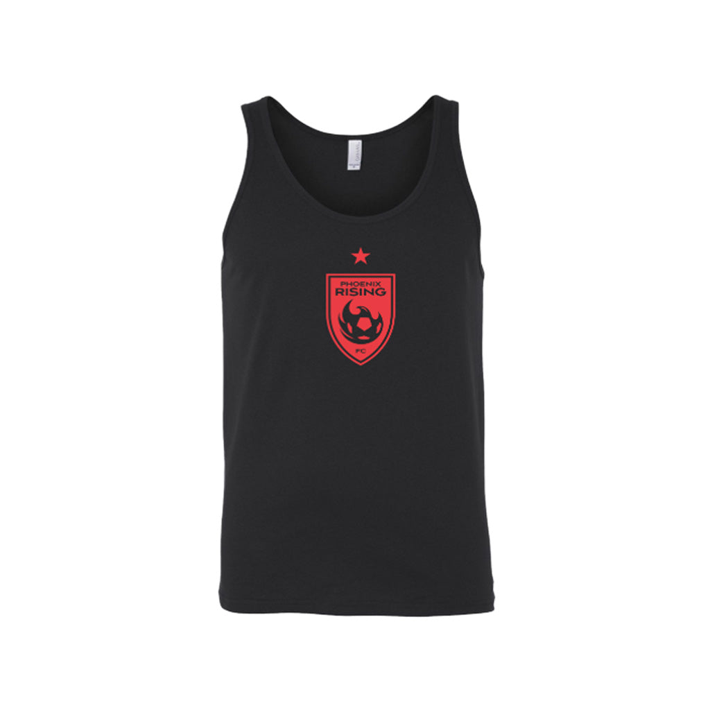 Phoenix Rising Muscle Man Red Shield Tank Top - Black