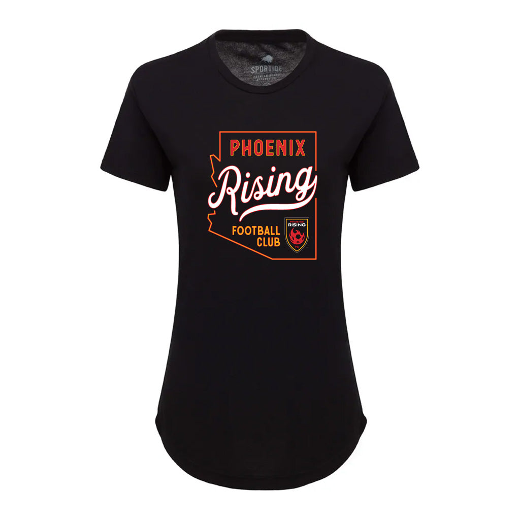 Phoenix Rising Women&#39;s Sportiqe Native Script Phoebe T-Shirt - Black