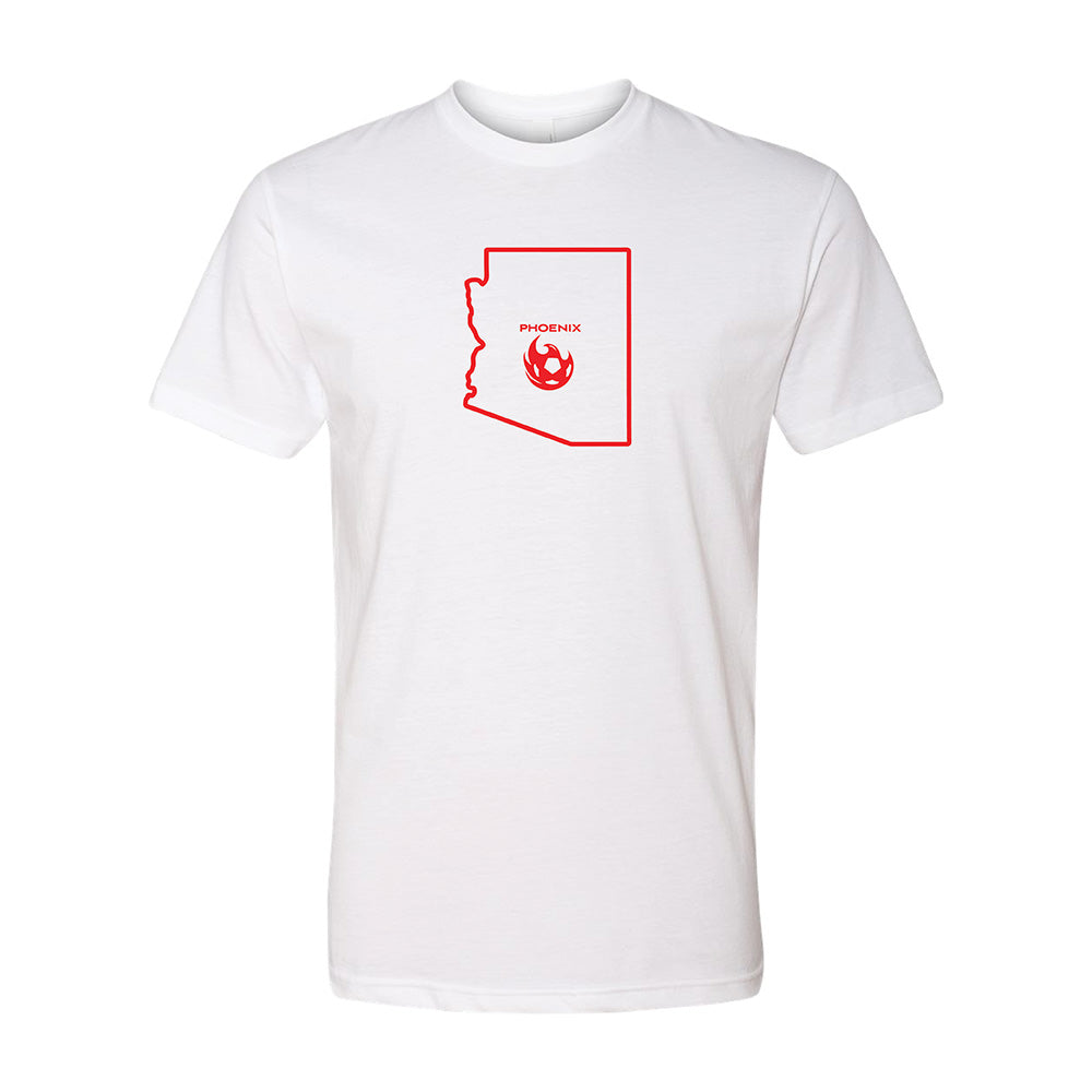 Phoenix Rising Arizona Outline Whiteout Tee