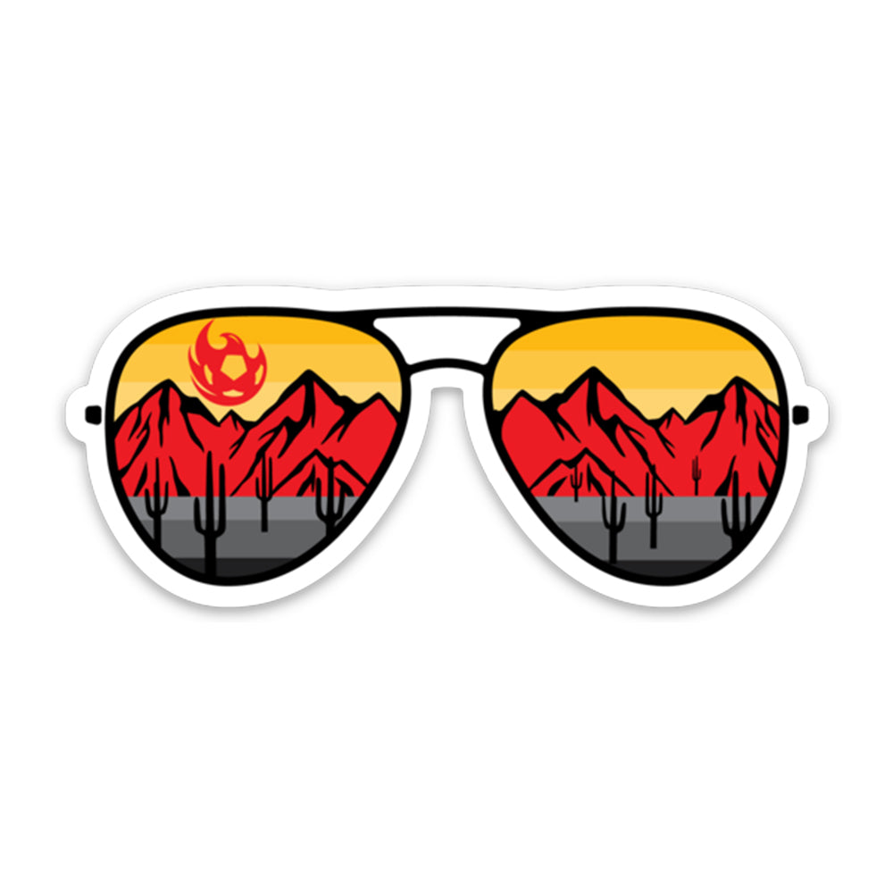 Phoenix Rising 1.5&quot; x 3.5&quot; Sunglasses Sticker